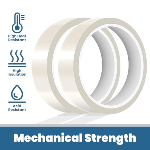 Image of PIVOI 12mm x 33m (108ft) Clear Transfer Heat Tape, Heat Resistant, Adhesive Thermal Transfer Tape, No Residue, Heat Press Tape for Heat Vinyl Sublimation Thermal Tape Hot Transfers Packs (3)