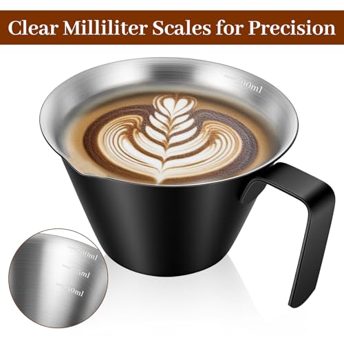 Juego de 8 vasos medidores de espresso acero inox 3.4 OZ miniatura 3
