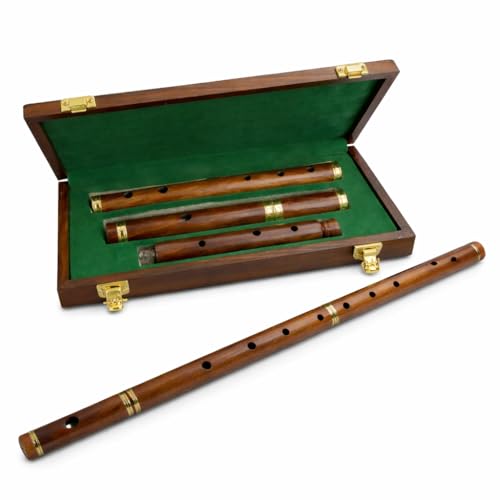 Flûte traditionnelle irlandaise en « D » avec étui en bois dur, 4 parties 66 cm avec...