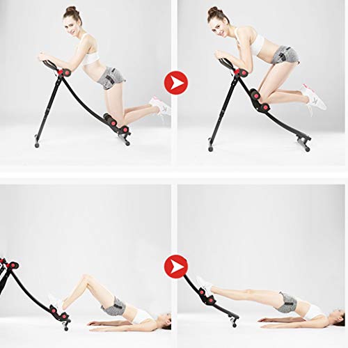 Ab Machine Exercise Equipment, Mosunx Foldable Sit Up Bench Adjustable Workout Bench Fitness Equipment for Home Gym, Abdominal/Hyper Back Extension Bench (Maximum Capacity 331 Pounds, Black - Red)