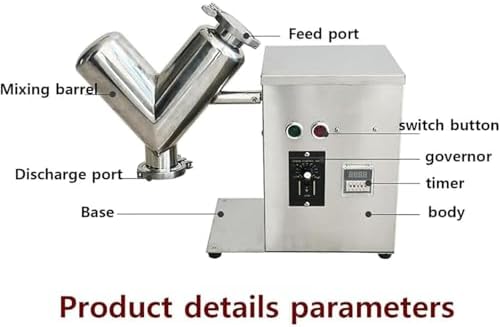 V-Type Mixer 2L Lab Shear Dry Powder Blender 304 Stainless Steel Mixing Machine for Powder