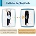 Catheter Leg Bag Pants, Urine Bag Holder Pants for Men/Women with Double Zippered Pockets, Holds Two 2000 ml Catheter Bags for Nephrostomy, Cystostomy, Foley (M, Black-1 Pair)