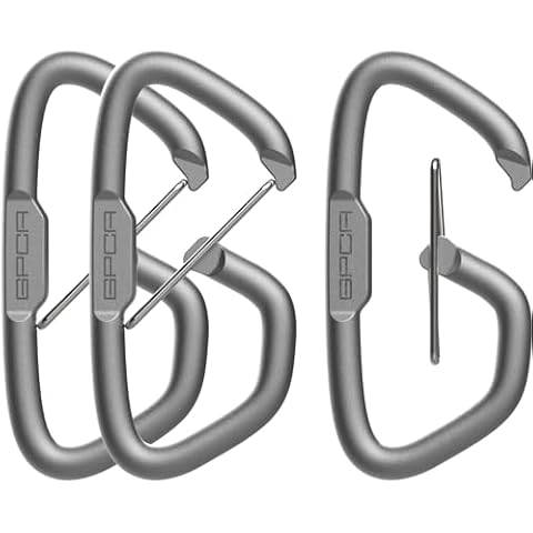 GPCA Carabiner Loop LITE, Key Organizer, Key Ring, Car Key Holder, Carabiner for Rappelling, Hunting and Rescue - Heavy Duty Carabiner Keychain Clip for Everyday Adventures (Aluminium - 3PCs) Cover