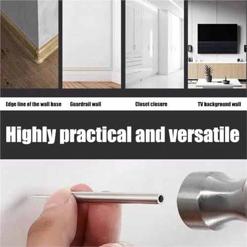 Clavos dobles para zócalos de 1000 piezas con doble cabeza, instalación sin marcas, tornillo de metal para molduras de madera sólida miniatura 2
