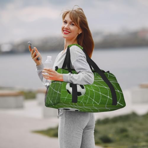 Bolsa de fútbol grande Green Grass, maleta de viaje plegable e impermeable para deporte 7