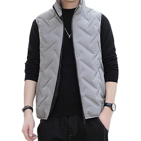 Mens Slim Fit Gilet Body Warmer Gilet Jacket Gilet Casual Quilted Sleeveless Winter Coat Vest Outdoor Zipper Pockets Cover