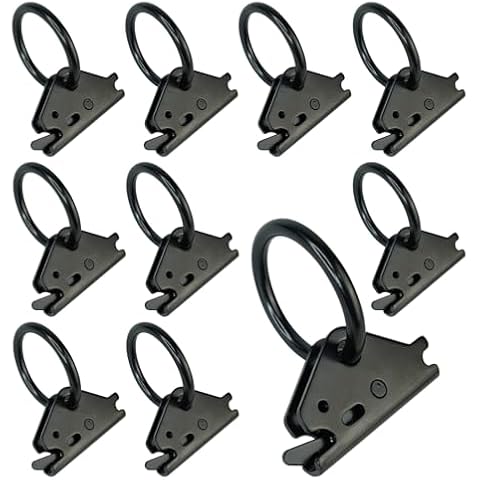 ANLU LOAD E Track O Ring E Track Tie Down Anchors for Trailers Flatbeds Pickup Trucks,Steel. (Black 10 PCS) Cover