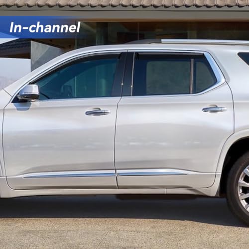 Image of in-Channel Window Visors Rain Guards for 2018-2023 Chevy Traverse, Window Vent Wind Deflectors Visors Shades for 18-23 Traverse