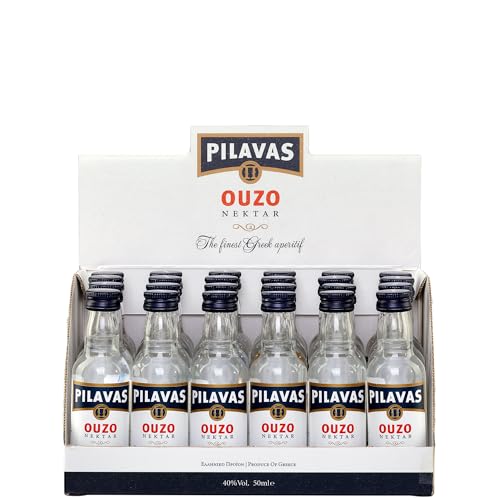Ouzo Pilavas Nektar 40% Vol. 24x 50ml Party Box | Milder Ouzo aus Patras