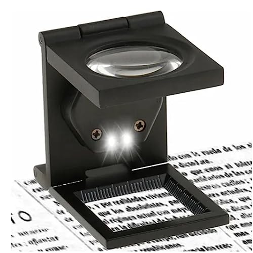 Lupe, 10-Fach, hochfeste Klapplupe, Lupe mit Skalenbeleuchtung und Batterie