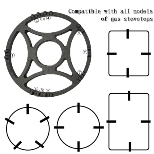 image for YESHLiky Non Slip Gas Ring Reducer, 6.9 Inch Cast Iron Wok Support Rin