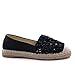 ANGKORLY - Scarpe Moda Espadrillas Ballerina Spiaggia Boemia Casual Donna Paillettes reversibili camoscio Corda Tacco Piatto 3 CM - Nero 47 OP97 T 39