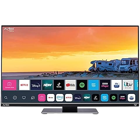 Avtex W249TS 24" Smart TV for Motorhome Caravan Truck Boat - 12v 24v 240v 24 inch Super Slim LED Wifi Bluetooth Connected Television Full HD FHD with built-in Freesat Satellite Decoder Cover