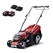 Einhell Power X-Change 36/36 Cordless Lawnmower With Battery (x2) and Charger (x2) - 36V Brushless Motor, 36cm Cutting Width, 40L Grass Box, 6 Cutting Heights - GE-CM 36/36 Li Electric Lawn Mower