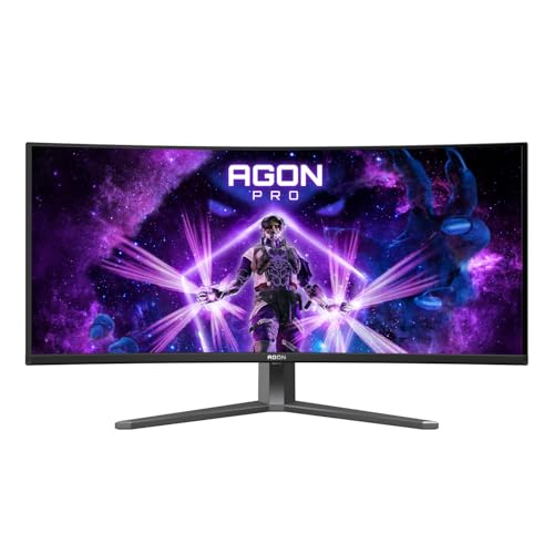 Immagine di AOC Agon PRO AG346UCD Monitor gaming curvo OLED WQHD da 34 pollici, 175 Hz, 0.03 ms, FreeSync Premium Pro, comp. G-Sync, HDR400 3440x1440, 2X HDMI, DisplayPort, Hub USB nero