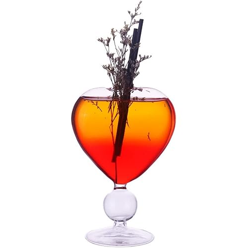 Creative Red Wine Glasses,10 Oz Heart Shape Cocktail Glasses,Vintage Drinking Glasses,Bar Glassware,Martini Goblet Cups,Whisky Cups,Champagne Glasses,Martini Cups (A)