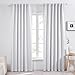 Deconovo Solid Back Tab Curtains Blackout Curtains Thermal Insulated Drapes and Curtains Room Darkening Curtains for Living Room 52x84 Inch Greyish White 2 Panels
