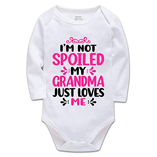 Image of Im Not Spoiled My Grandma Just Loves Me Baby Boy Girl Bodysuits Newborn Bodysuit Infant Romper