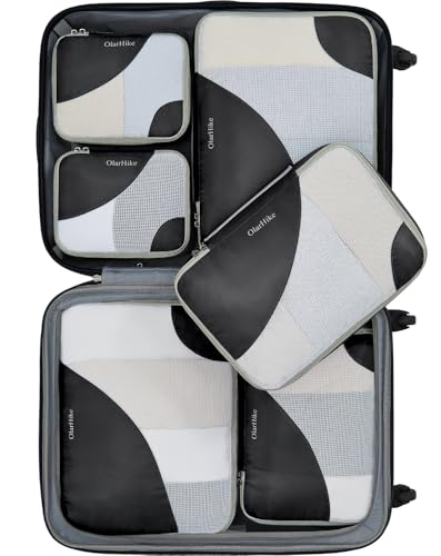 Image of OlarHike 6 Set Packing Cubes for Travel (Black)