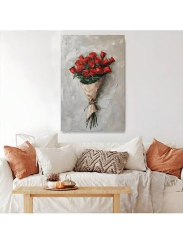 Tableau de roses rouges sur toile de qualité supérieure 70 x 100 - 4
