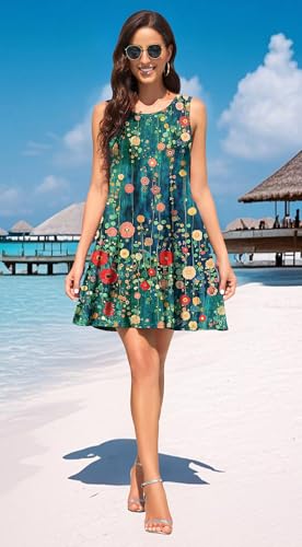 Image of WEACZZY Women Summer Casual Swing T Shirt Dresses Beach Cover up Loose Dress