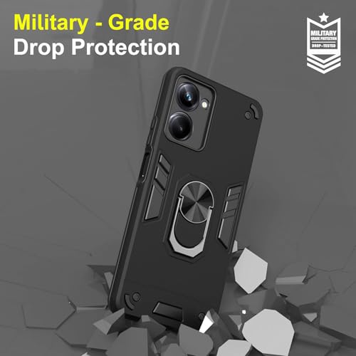 Image of NDCOM for Realme 10 Pro 5G Cover - Realme 10 Pro Back Cover, Protective Realme 10 Pro 5+G Cover Ring Holder Case