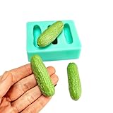 Natucraft Green Silicone 3 Cavity Pickle Mold - Realistic Flexible Oven Safe Up to 395F - Versatile for Wax, Soap, Chocolate & More