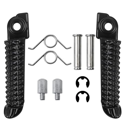 Image of 1 Pair Foot Pegs Fits for Yamaha R3 MT-03 YZF R25 MT25 MT03 2014-2023, Front Motorcycle Footrest Pedal Peg Rest Bracket, Aluminum Driver Footpeg Set, Posapies Para Moto (10Pcs, Color: Black)
