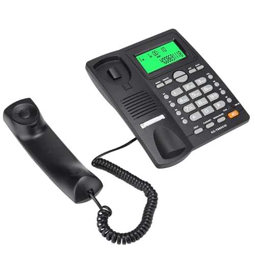 KX T880C Anrufer-ID-Anzeige, Festnetztelefon, kein Stummschaltungsfunktion für Home-Office-Wandtelefone, Festnetz-Haustelefon mit Anrufbeantworter, BT-hängendes Telefon,