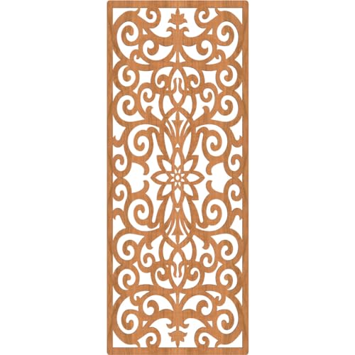Image of Buel Decorative Pierced Fretwork Wood Wall Panels, 17 3 /8 inchW x 44 3 /8 inchH x 1 /4 inchT, Cherry