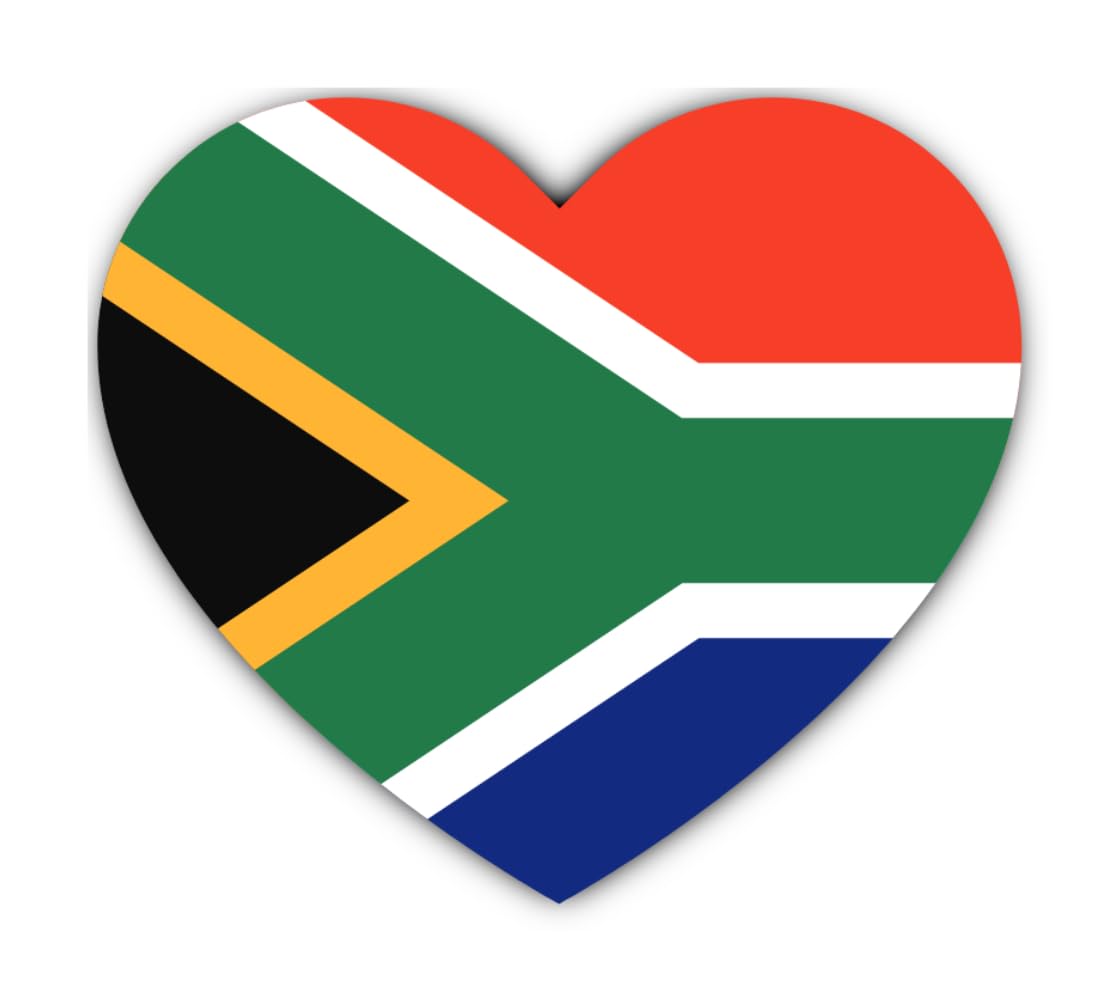 Havati Stickers: 200 Mm, 1 Piece - Heart Sticker South Africa Flag Vinyl Waterproof Car Laptop Suitcase Outdoor 200Mm 20Cm