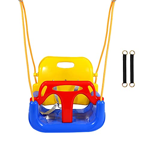 Image of RedSwing 3-in-1 Baby Swing Seat, Toddler Swing, Anti-Flip Snug & Secure Detachable Infants to Teens Kids Swings Seat for Outside Playground, Blue Red