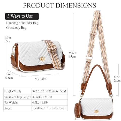 Image of JEEHAN Quilted Crossbody Bags for women Designer Shoulder Handbags Small Purse