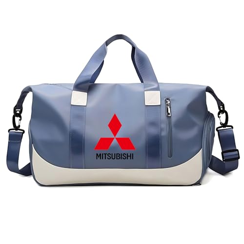 Duffel & Tote Bag for Mitsubishi Outlander 2024-2025 - Waterproof Gym Bag with Wet/Dry Compartments & Shoe Pocket - Travel Carry On Luggage, Trunk Organizer for Outdoor,Grey Blue