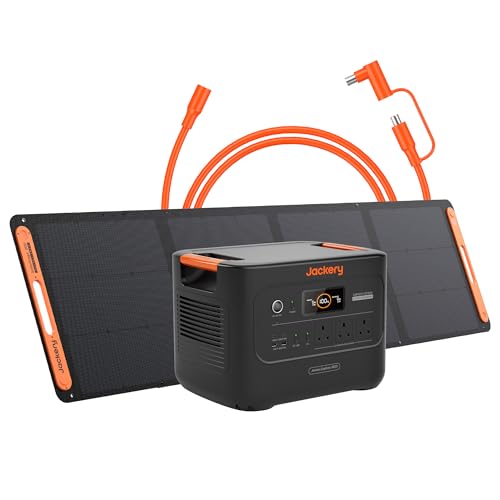 Jackery Explorer 3000V2 Solar Generator + 200W Solar Panel + 5M Extension Cable, 3072Wh LiFePO4, 2990W Output, Portable Power Station for Home Use, RVs, Camping & Emergency Backup Explorer 3