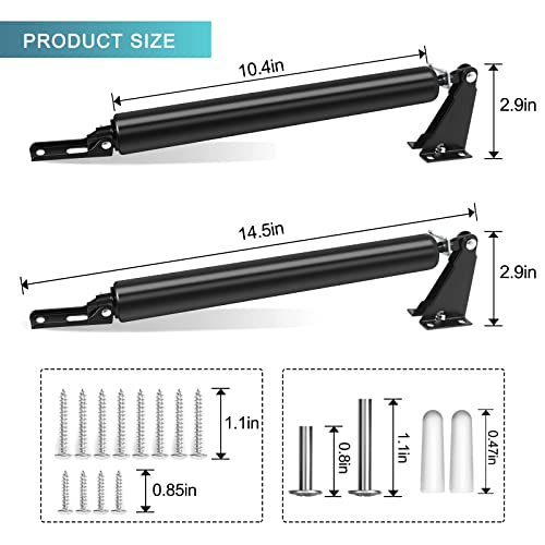 Screen Door Closers, 2 Pack Storm Door Closers, Pneumatic Door Closer Bracket Adjustable Closing Door Cushion Speed, Screen Doors And Safety Doors Cushioning Stable Door Closer System (Black) #TOP1