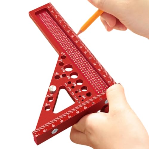 Square Woodworking Protractor, Woodworking Ruler, Triangle Ruler, Aluminium Measuring Ruler, Layout High Precision Measuring Tool, Mitre Protractor for Engineers