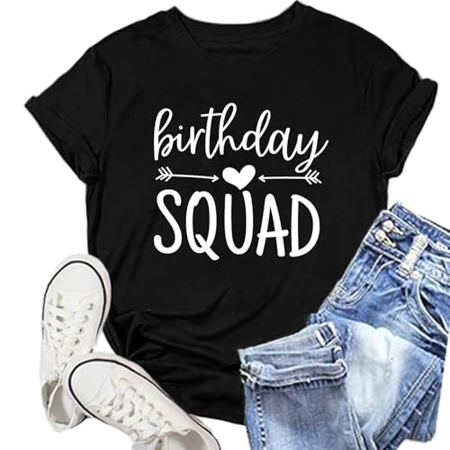 NEWKA Birthday Shirts for Women It's My Birthday Shirt B-Day Party Squad Tee Top