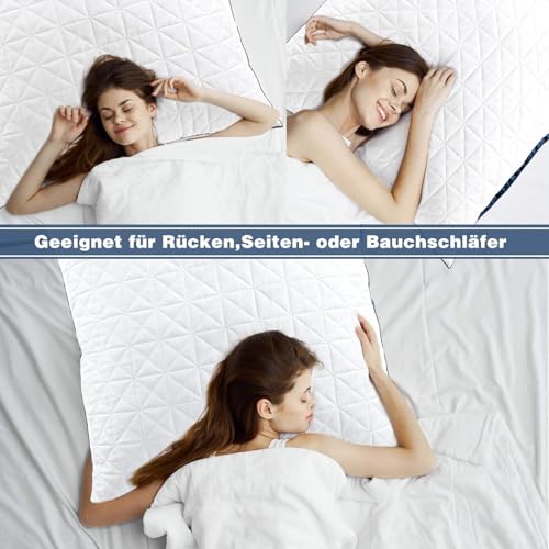 Slybear Kissen Kopfkissen 80x80 cm 2er Set,2X orthopädisches Seitenschläferkissen Nackenkissen mit Premium Mikrofaser Füllung, atmungsaktives Sitzkissen Sofakissen Schlafkissen weich & stützend