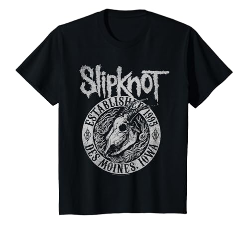 Slipknot Official Goat Flames T-Shirt, Youth, Black, Small