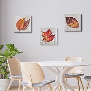 Fallpicturescanvaswallartautumnfallseasonalsetof3mapleleaveswalldecorforlivingroombedroomkitchendecorationfarmhousebathroomdecor12x12inches Urban Country Home Decor Fall pictures canvas wall art autumn fall seasonal set of 3 maple leaves wall decor for living room bedroom kitchen decoration farmhouse bathroom decor 12 x 12 inches urban country home decor