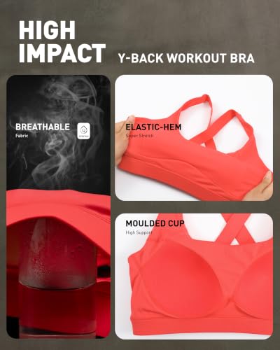 Image of RUNNING GIRL High Impact Sports Bras for Women, Adjustable Straps Bra High Support Workout Bra with Sewn in Pads