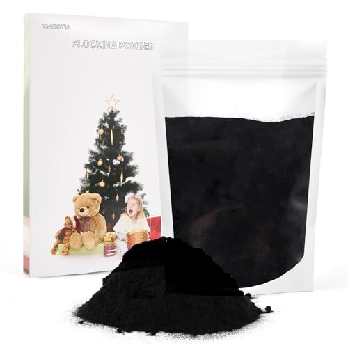 100g Flocking Powder Velvet Fibers for Christmas Tree Crafts/Taba Squishy/Nails Art/Doll Decorations/DIY Scenery (Black)
