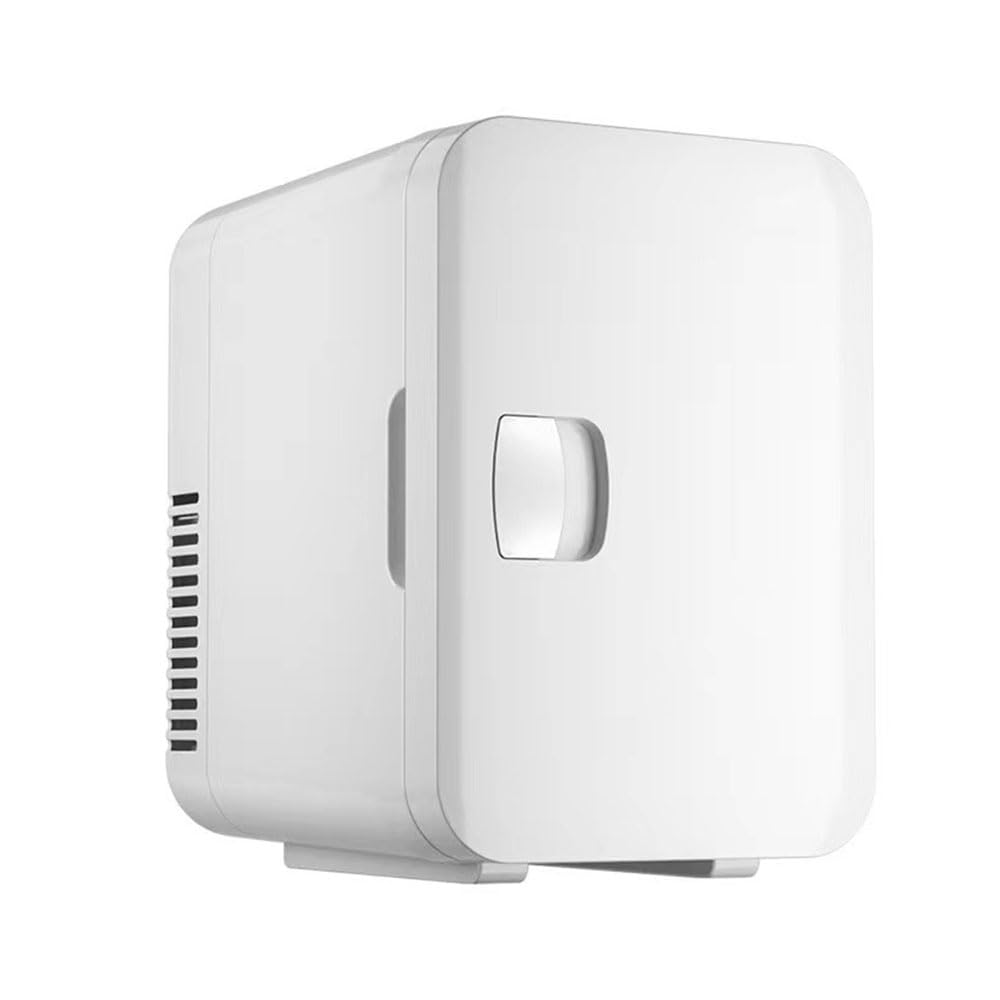 XPJBKC Mini Nevera 6L, 2 In 1 Nevera Pequeña, Nevera Pequeña Portatil con Función Enfriamiento y Calentamiento, Nevera Coche con 220V AC/12V DC, para Dormitorio, Oficina, Dormitorio, Coche (Blanco)