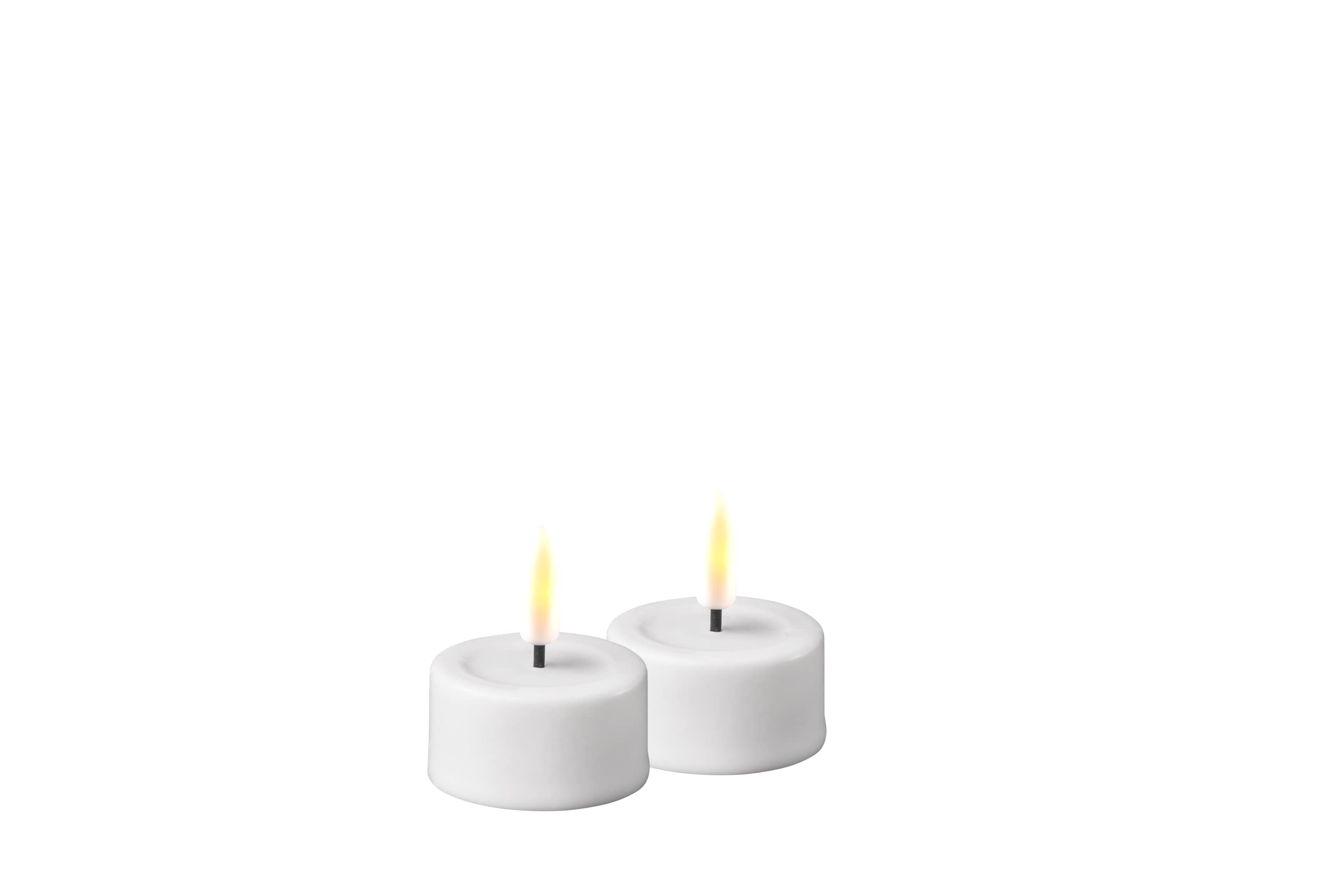 Deluxe Homeart White Indoor Flameless Led Tealight Set - With Real Flame™ Technology - Battery Powered Candle (White)
