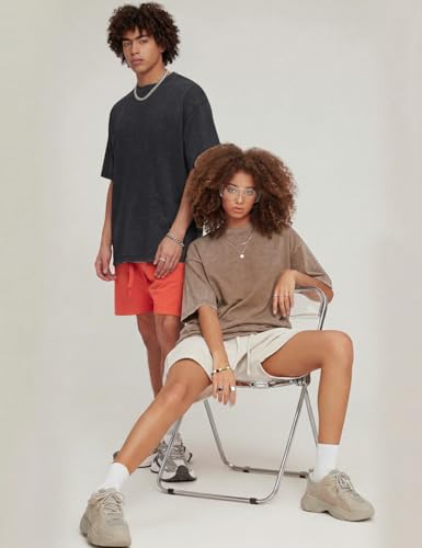 Image of Arssm Men Oversized T Shirts Vintage Tee Loose Fit Short Sleeve Casual Streetwear Baggy Washed Unisex Tops