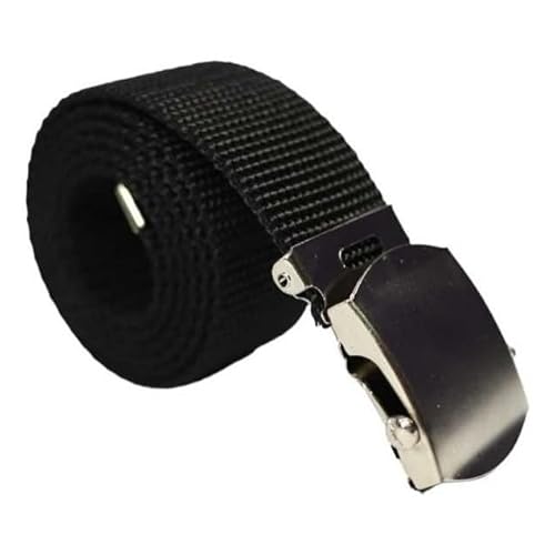 Cinto Masculino Militar Preto em Nylon Polipropileno 3,5 cm de Largura com Fivela Militar de Regulag