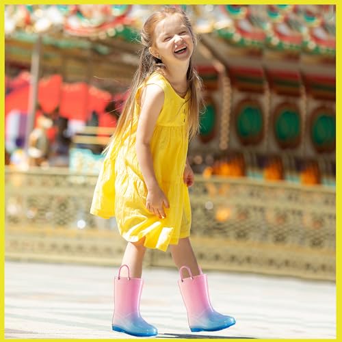 Puddle Play Kids' PVC Glitter Rain Boots with Easy-On Handles – Sparkly, Lightweight, for Girls & Boys – Toddler & Little Kid Sizes3