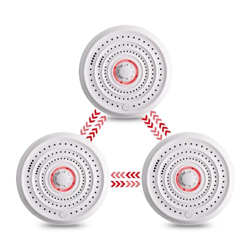 SAFE TECH Heat Alarm, 10 Year Battery Heat Detector, Wireless Interconnected Alarm with Advanced Thermistor, Heat Alarm for Kitchen, Garages, Lofts, Boiler Rooms and Laundry Rooms, 3 Pack