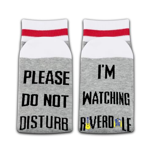 Image of GJTIM 2PAIRS TV Show Series Themed Novelty Crew Socks TV Show Merchandise for Men Women(Watching River)
